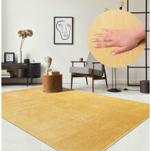Living Room Rug Short Velvet Bedroom Carpets 120x160cm Soft Indoor Carpets Anti-Slip Yellow