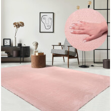 Living Room Rug Short Velvet Bedroom Carpets 120x160cm Soft Indoor Carpets Anti-Slip Pink