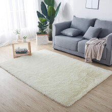 Living Room Rug Soft Fluffy Bedroom Carpets 80x120cm Indoor Carpets Anti-Slip White