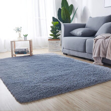 Living Room Rug Soft Fluffy Bedroom Carpets 80x120cm Indoor Carpets Anti-Slip Silver Gray