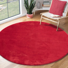 Living Room Rug Round Bedroom Carpets Ø80cm Soft Indoor Carpets Anti-Slip Red