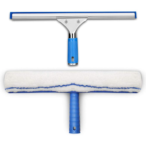 Window Cleaning Kit Window Squeegee and Microfiber Window Cleaning Cloth Rubber