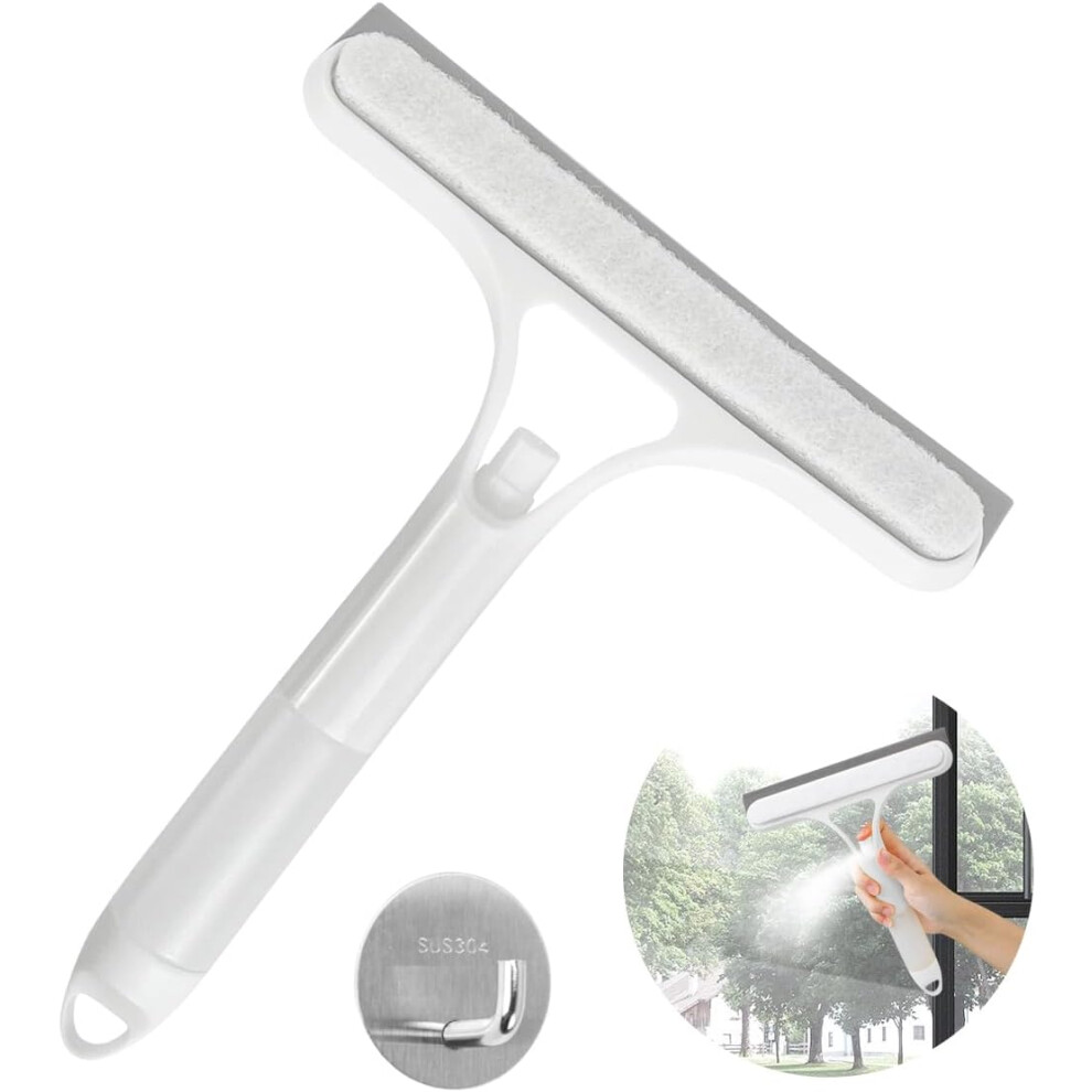 Squeegee for Shower Glass Door Mirro Silicone Cleaning Brush White