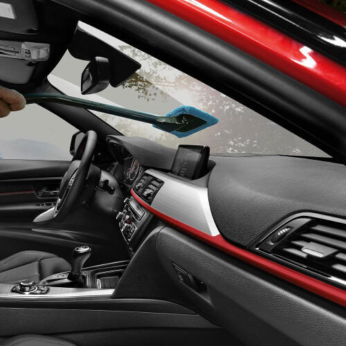 2 Pcs Windshield Cleaner Tool Microfiber Car Window Cleaner for Office and Home Blue 1