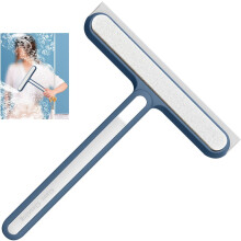 Squeegee for Shower Glass Door Mirro Silicone Cleaning Brush Blue