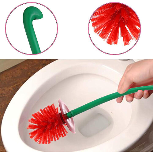 Toilet Brush Creativity WC Brush with Plastic Storage Box Red Cherry 2