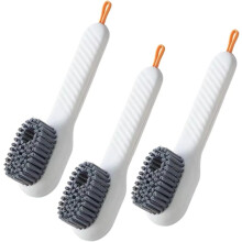 3 Pcs Multifunctional Liquid Shoe Cleaning Brush with Soap Dispenser Soft Bristle Cleaning Brushes for Household White