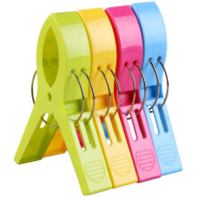 4 Pcs Beach Clip Plastic Clothespins Beach Towel Clips Deckchair Windbreak Clips