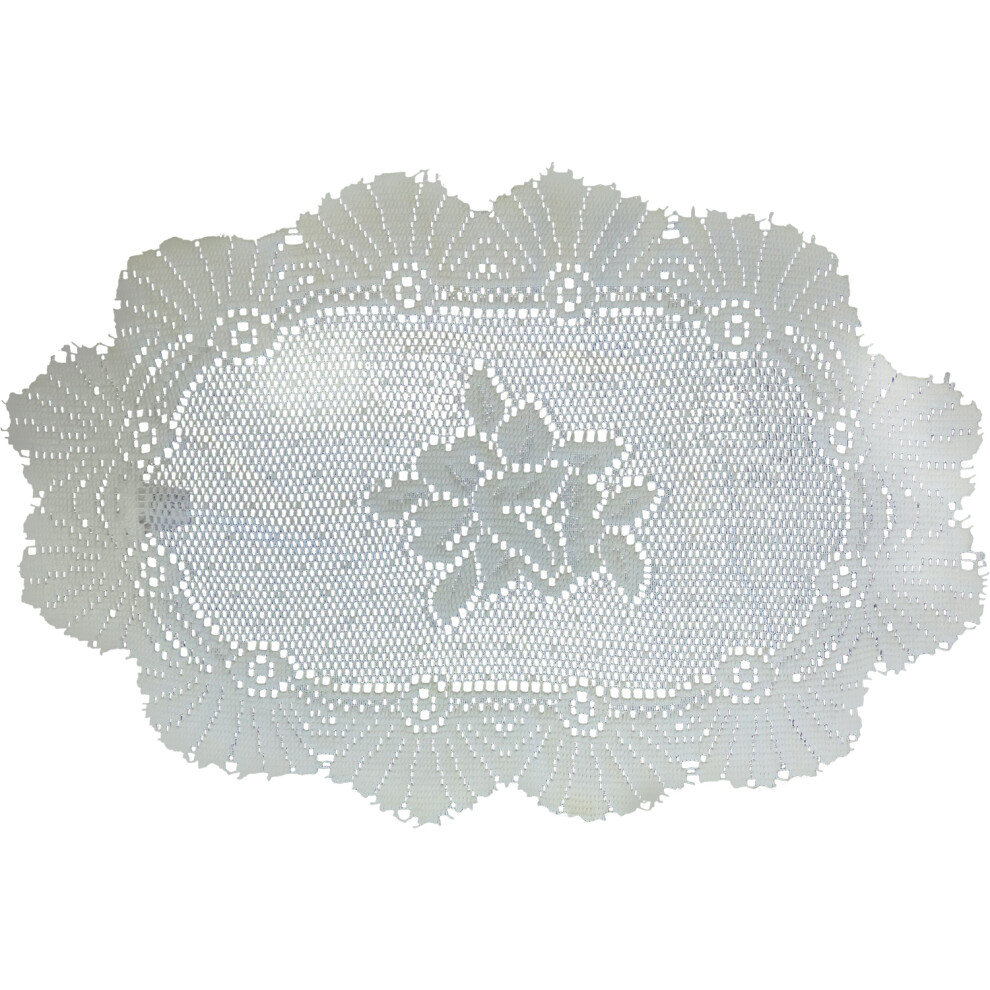(Cream) Monica Floral Lace Tray Cloth Table Runner 12â x 18â Oval-image-OPC-PFGFGH9-NEW