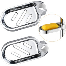 2pcs No Drilling Shower Caddy, ABS Plastic Shower Soap Dish, Shower Bar Adjustable Shower Soap Holder Durable Bar Soap Box for Shower, Basin Kitchen