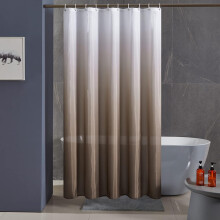 Shower Curtain Waterproof Polyester Textile Bathroom Curtain 180x180cm Mildew Resistant Gradient Brown