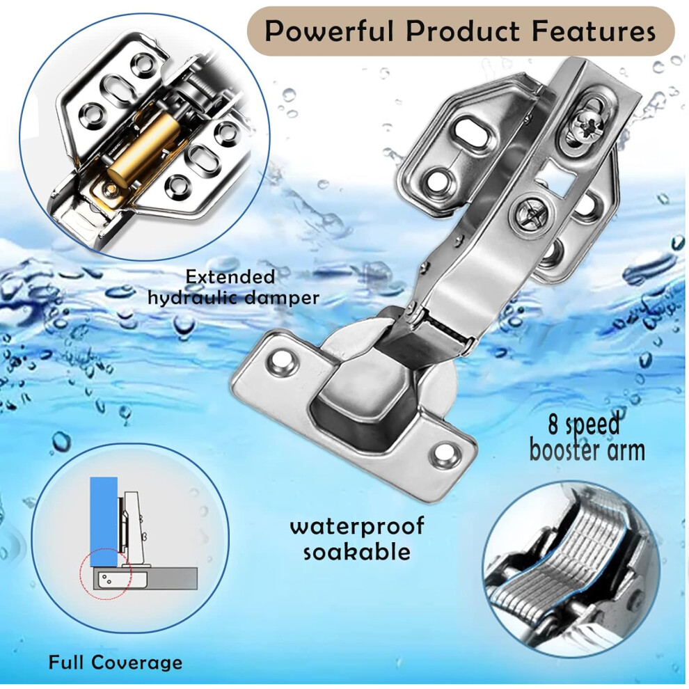 Photos - Other for Repair 4 Pcs Soft Close Hinges, Kitchen Cupboard Hinges,110 Degree Full Overlay Mute Cabinet Hinges, Recessed Hinges with Dampers,w