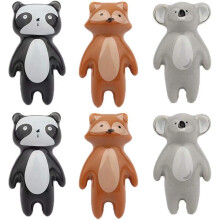 Animal Drawer Pull Hardware, Ceramic Knobs, 6 Pcs Ceramic Buckles Cartoon Animal Cabinet Decorative Cupboard Drawer Door Hair with Screws