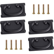 Vintage Antique Drawer Pulls 4pcs Black Antique Pull Handles Furniture Handle with Ring Pull Drawer Ring Pull Handle Furniture Knob with Screws