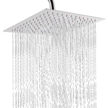 10 Inch Square Rainfall Shower Head High Pressure Overhead Shower Nozzle Ionic Filtration Saving Water Top Spray (144 Jets)