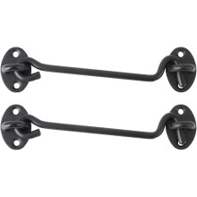 Cabin Hook Catch Latch Door Window Sliding Latch Door Eye Latch Bolt Shutters Garage Gate Barn Stainless Steel with Screws Black 2pcs 10 inch