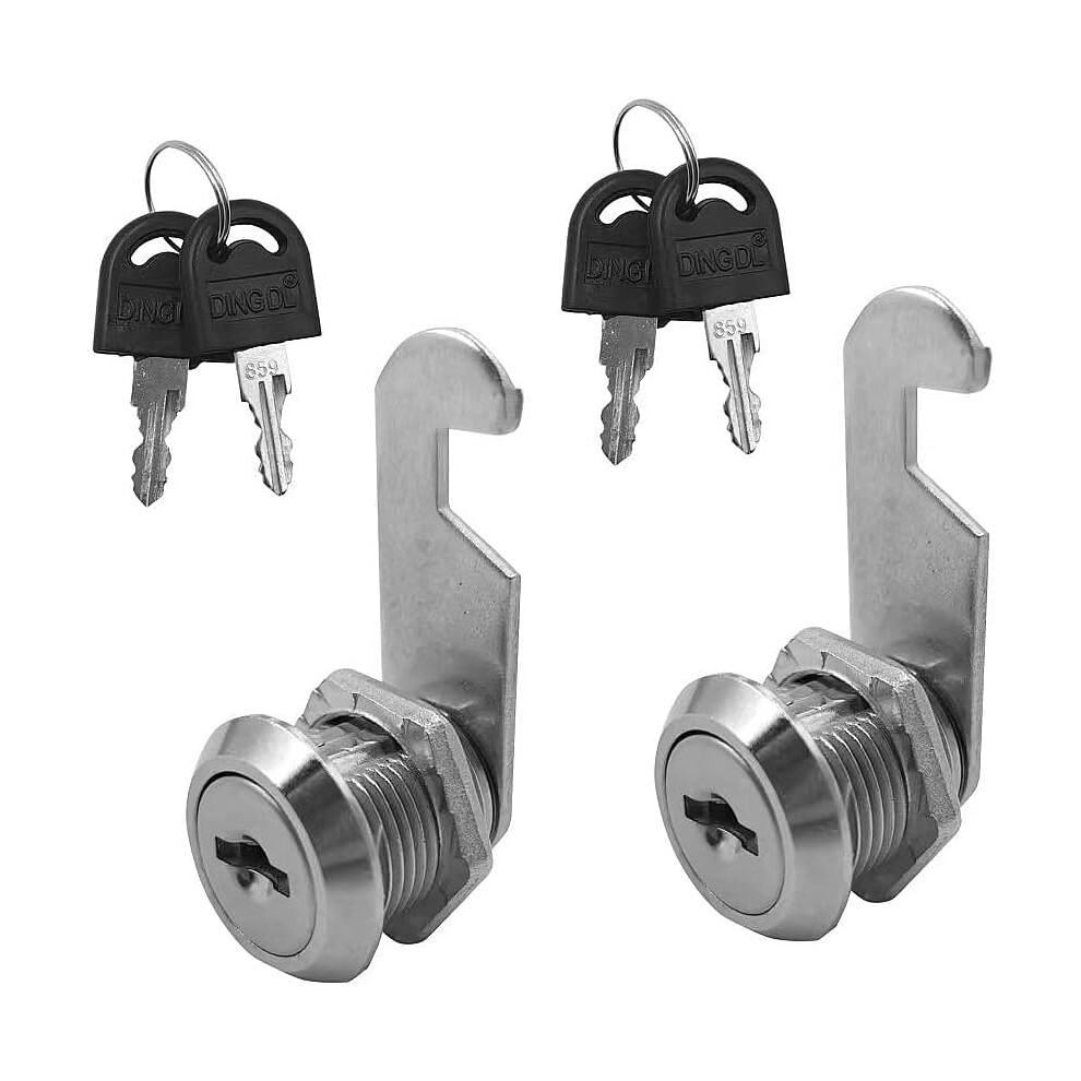 Mailbox Lock 2Pcs Security Lock With 4 Keys Metal Cam Lock For Silver Barrel Mailboxes And Drawers Cabinet Cupboard 20Mm 4055695021652