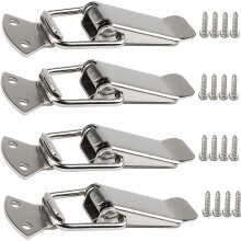 4PCS Stainless Steel Tension Clasp with Screws, Toggle Spring Latch, Clamp Clip, Box Closure, Toolbox Locking Cap