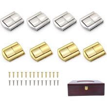 2 Style 8 Pcs Toggle Lock Hasp for Gift Box Hasp Lock Jewellery Box Latch Hasps?Gold and Silver Toggle Catch Lock with Screws