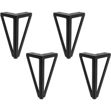 4 Furniture Legs , 6"/ 15cm Triangle Furniture Cabinet Legs Feet, Replacement for Sofa Legs, Coffee Table Legs, Couch Table Legs Furniture Legs Black