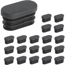 Table Chair Leg Feet Plastic Oval Rubber Furniture Pads Blanking Caps Chair Leg Foot End Caps Covers Floor Protectors 20 pieces (15x30mm)