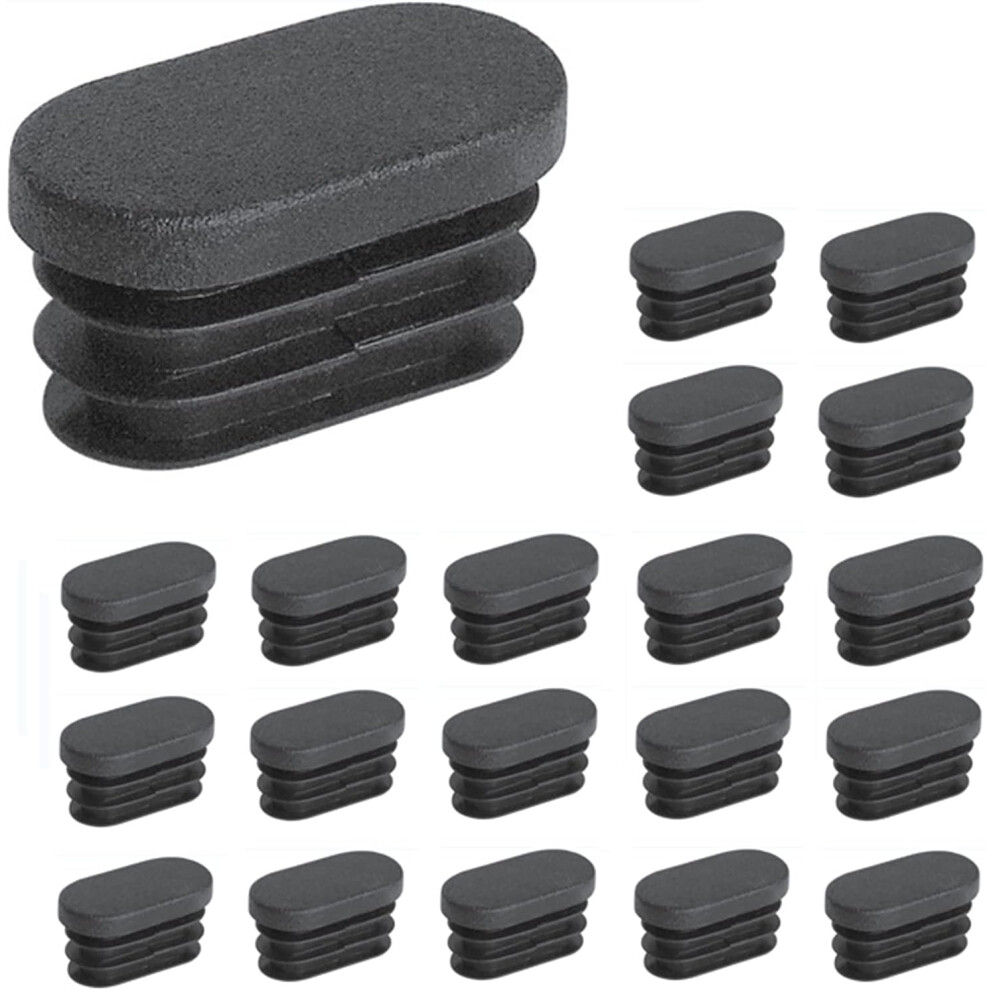 Yao96266 Table Chair Leg Feet Plastic Oval Rubber Furniture Pads Blanking Caps Chair Leg Foot End Caps Covers Floor Protectors 20 Pieces (15X30mm)
