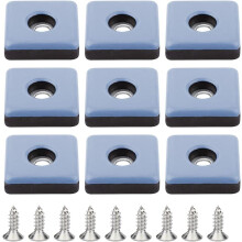 24 Pieces Furniture Sliders 25mm Screw On Feet Furniture Gliders Screw in Square Easy Gliders Teflon Moving Sliders with Screws Feet Protector