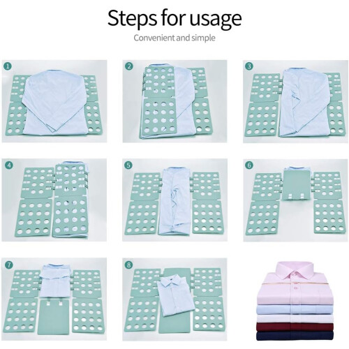 Shirt Folder Clothes Folding Board Durable Plastic Clothes Storage Board Mint Green 1