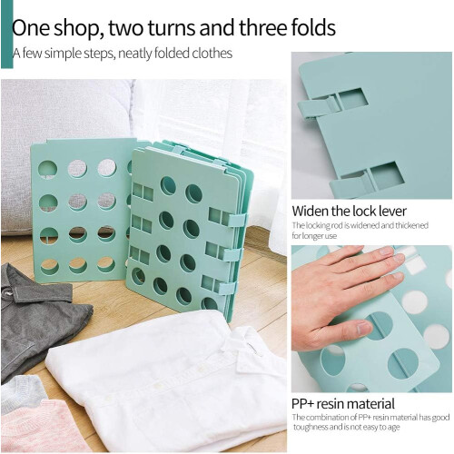 Shirt Folder Clothes Folding Board Durable Plastic Clothes Storage Board Mint Green 2