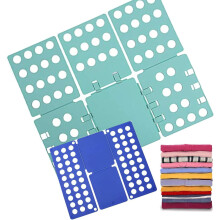 2 Pcs Shirt Folder Clothes Folding Board Durable Plastic Clothes Storage Board Suitable for Adults and Children Respectively Green+Blue