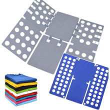 2 Pcs Shirt Folder Clothes Folding Board Durable Plastic Clothes Storage Board Suitable for Adults and Children Respectively Gray+Blue