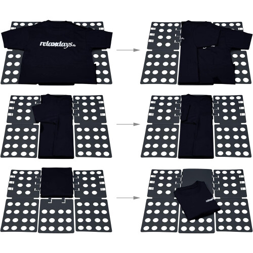 Shirt Folder Clothes Folding Board Durable Plastic Clothes Storage Board Mint Black 2
