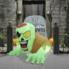 Halloween Inflatable Zombie Tombstone with Lights