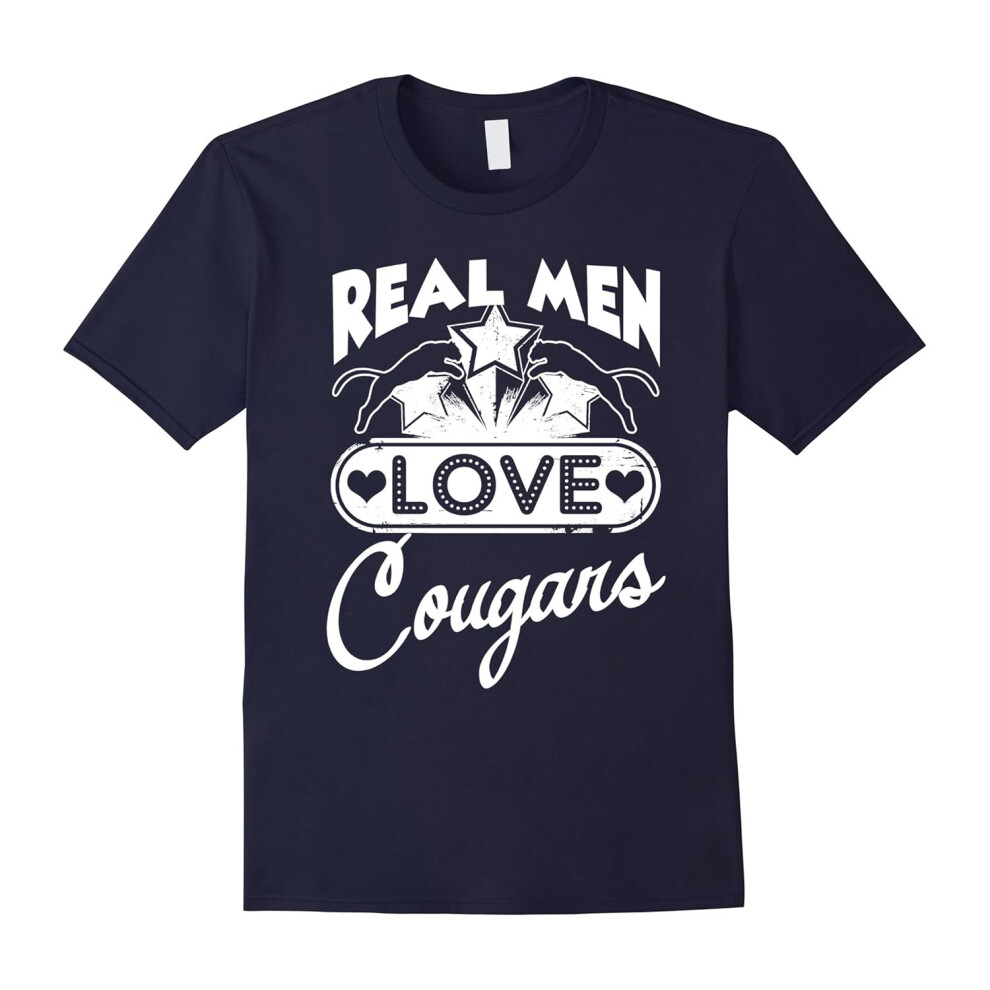 (L) Cougar Shirt â Real Men Love Cougars Tee Shirt-Father's Day