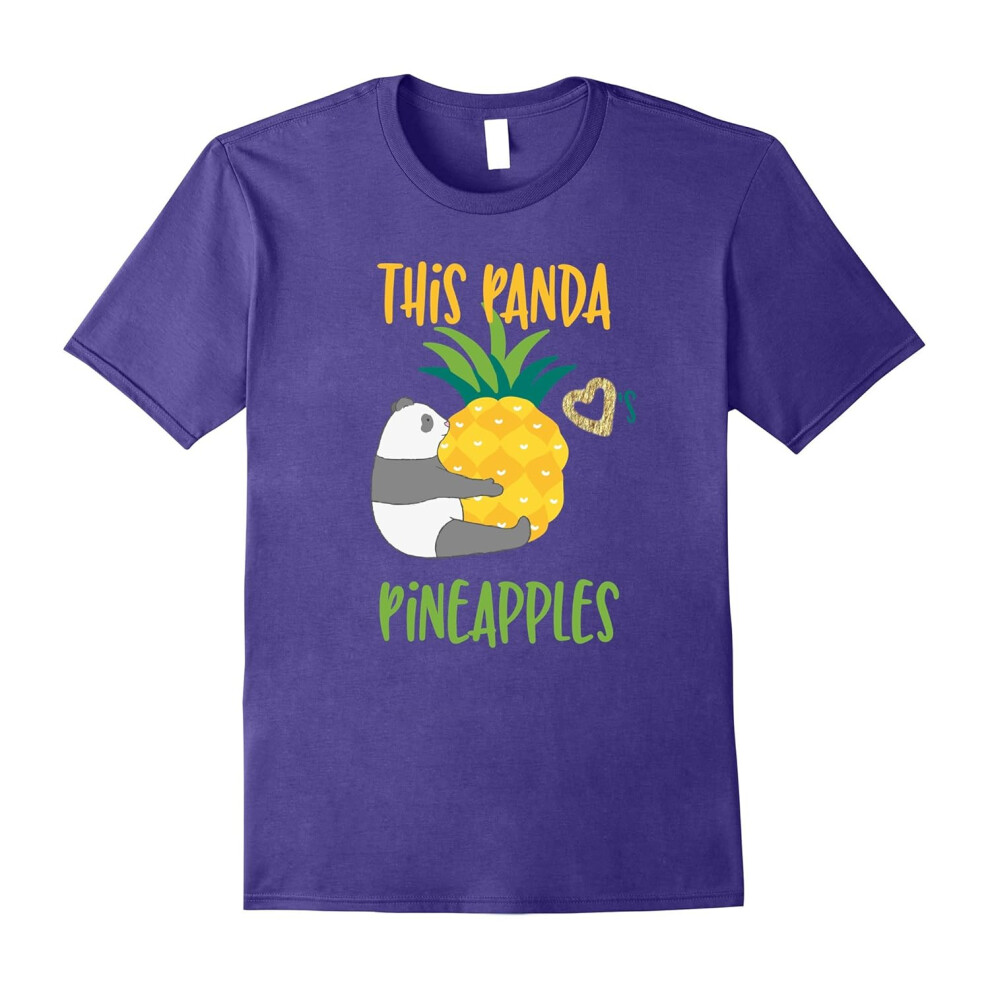 (S) This Panda Loves Pineapples T Shirt Pandas Tee-Father's Day