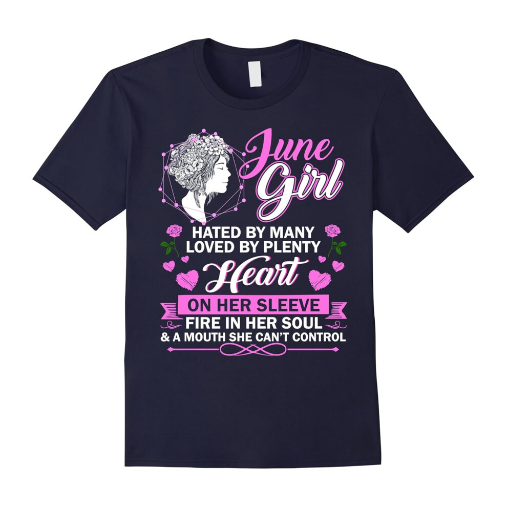 (M) June Girl Shirts Funny Hated By Many Loved By Plenty-Father's Day