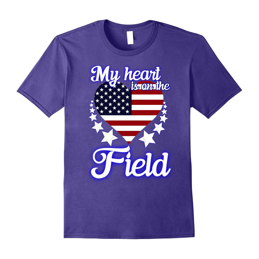 (S) My heart is on that field T-shirt, American football lover-Father's Day