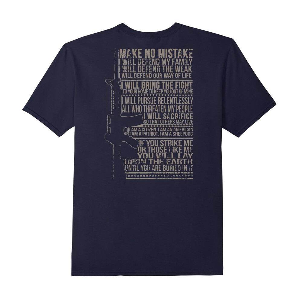 (S) Make No Mistake I Will Defend My Family Veteran AK47 T-shirt-Father's Day