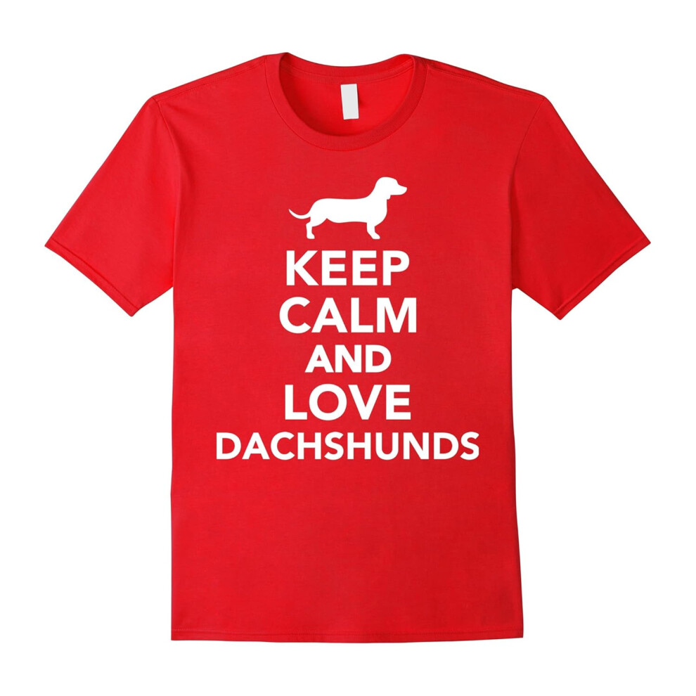 (S) Keep Calm And Love Dachshunds T Shirt-Father's Day