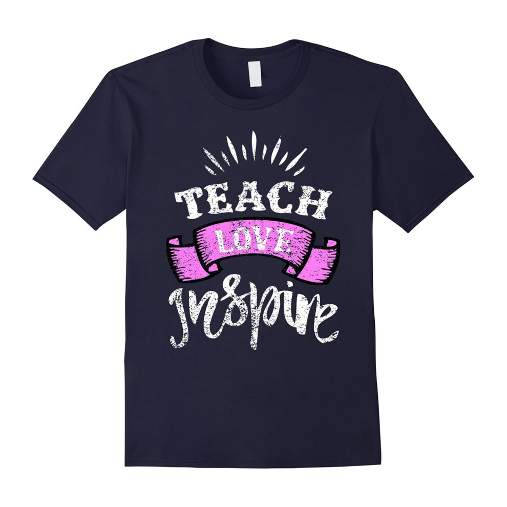 (S) Teach Love Inspire Shirt Distressed Teaching Shirt-Father's Day