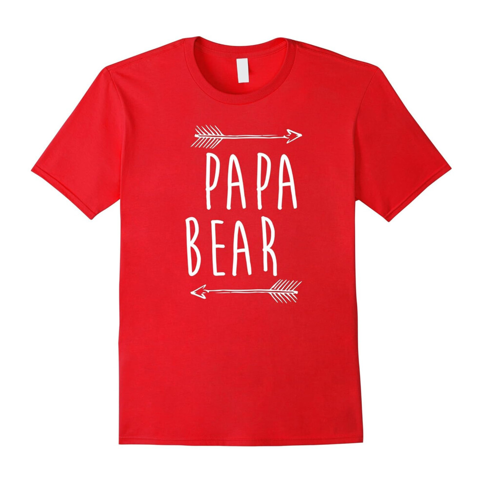 (XXXL) Papa Bear T-Shirt Family Portrait With Mama and Baby Bear-Father's Day