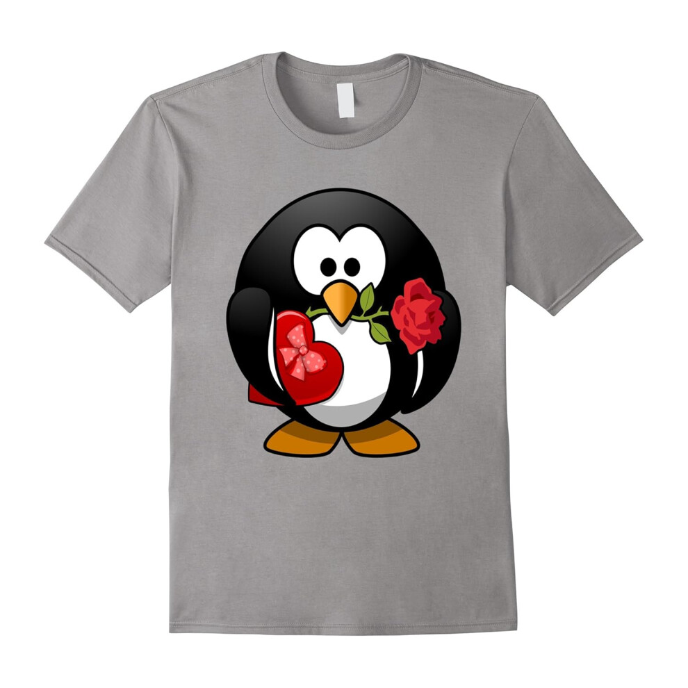 (M) Valentine's Day Penguin T Shirt, Love Relationships Couples-Father's Day