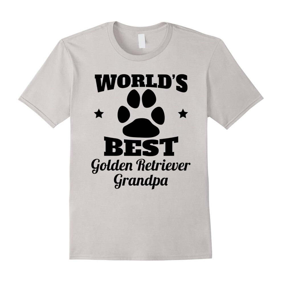 (XXXL) Men's World's Best Golden Retriever Grandpa Dog Lover T-Shirt-Father's Day