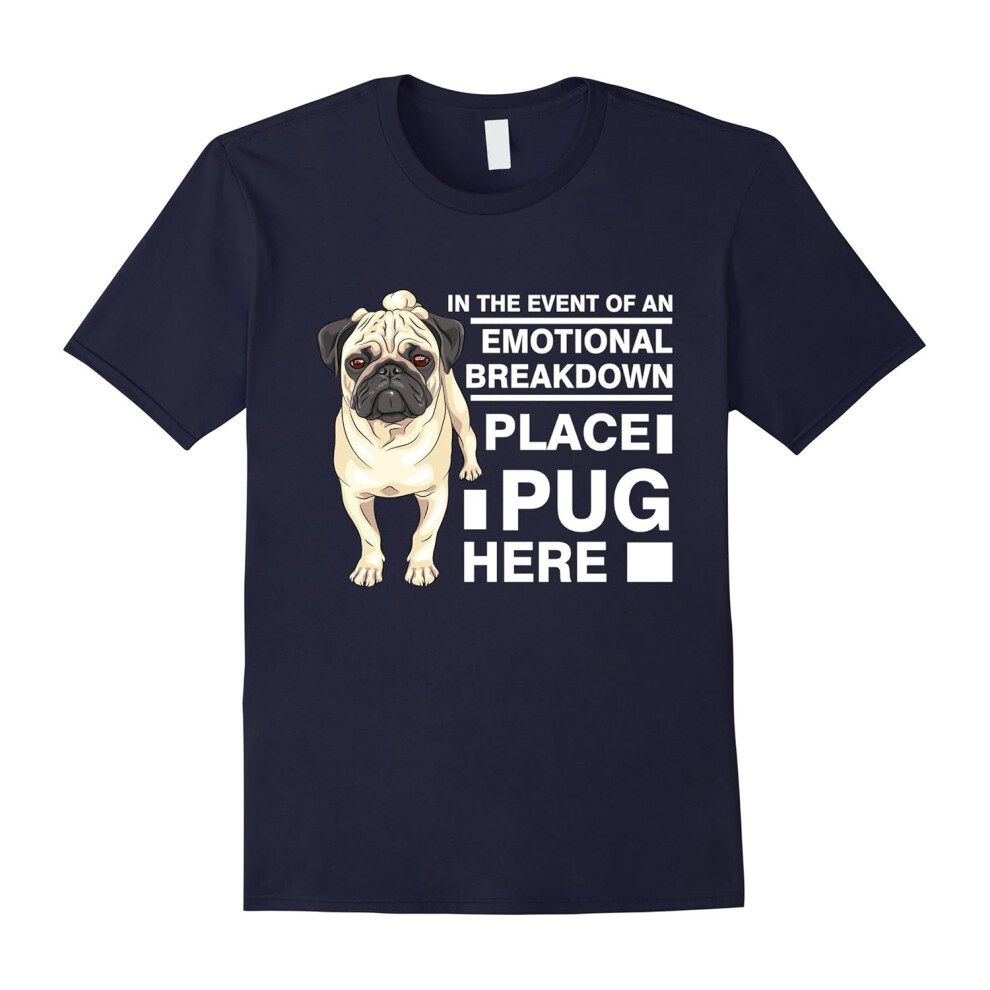 (XL) Place Pug here Shirt Pug Lover Gift Tee Funny Pet Dog Owners tshirt Pug T-Shirt-Father's Day