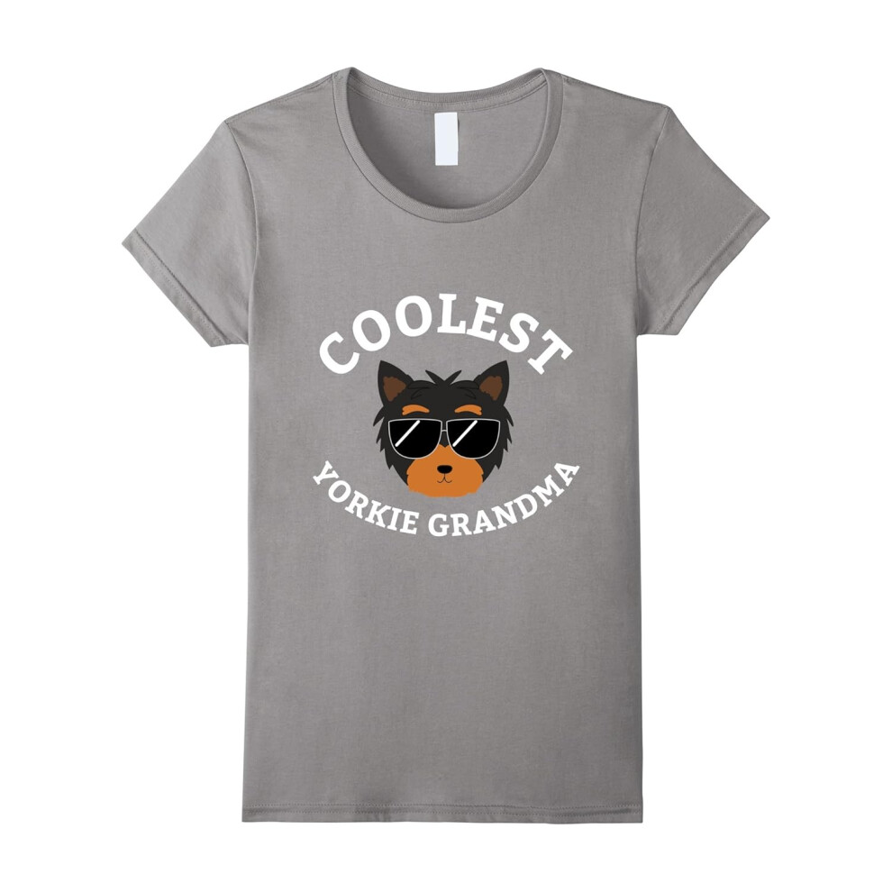 (S) Womens Coolest Yorkie Grandma Shirt for Dog Lovers-Father's Day