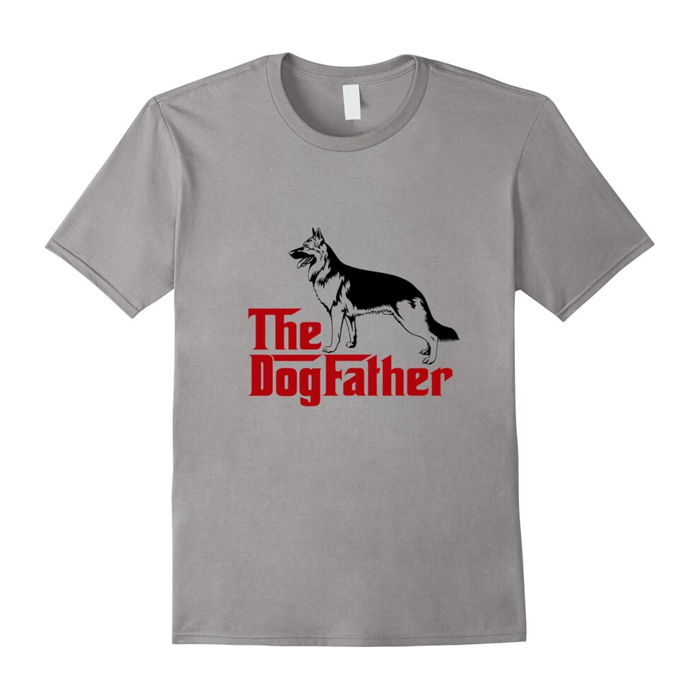 (M) The Dogfather German Shepard I Love My Pet Funny Tee Shirt-Father's Day