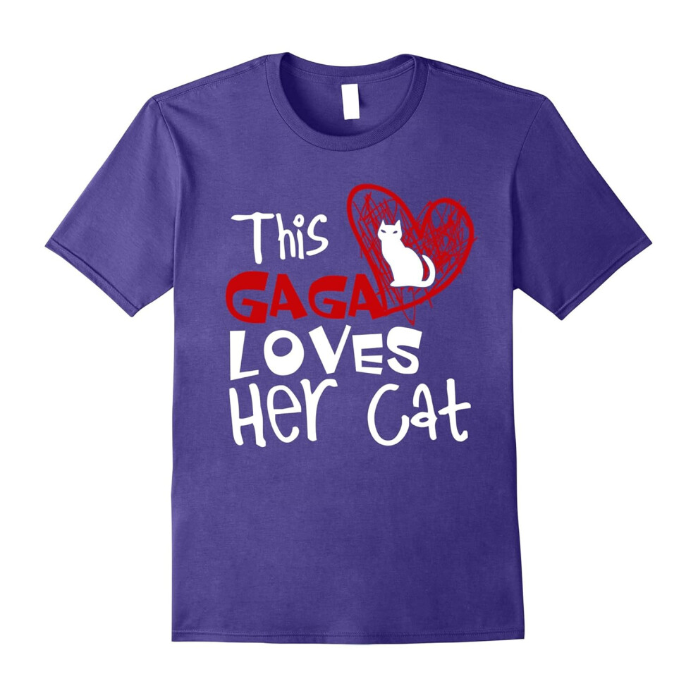 (XL) Gaga Shirt â This Gaga Loves Her Cat Tshirt-Father's Day