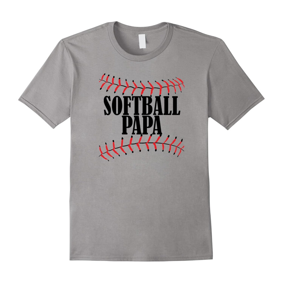 (XL) Softball Papa Tshirt Grandparents Grandpa Shirt-Father's Day