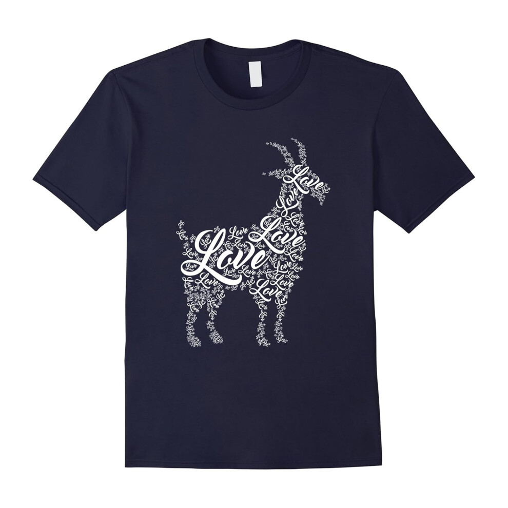 (XXL) Goat Lover Fanatic Word Graphic Father's Dayoud T-Shirt-Father's Day