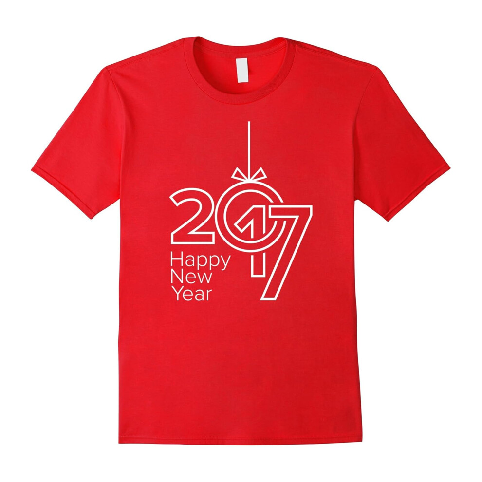 (XL) Happy New Year 2017 Celebration T-Shirt-Father's Day